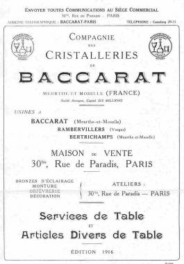 Catalogue baccarat extrait