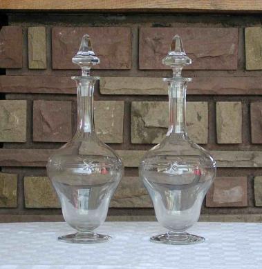 Paire carafe cristal ancien