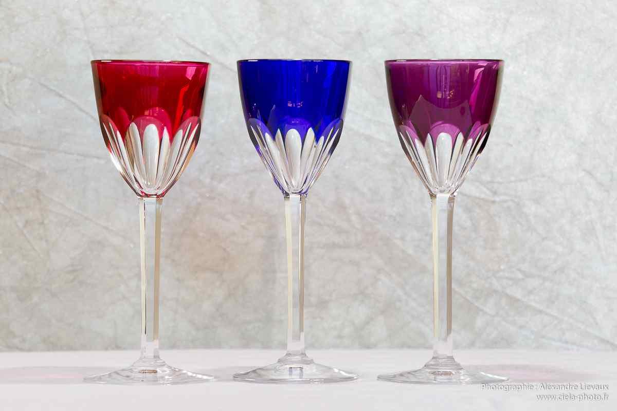 verre cristal en couleur