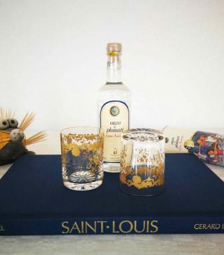 Verre massenet gravure or saint louis