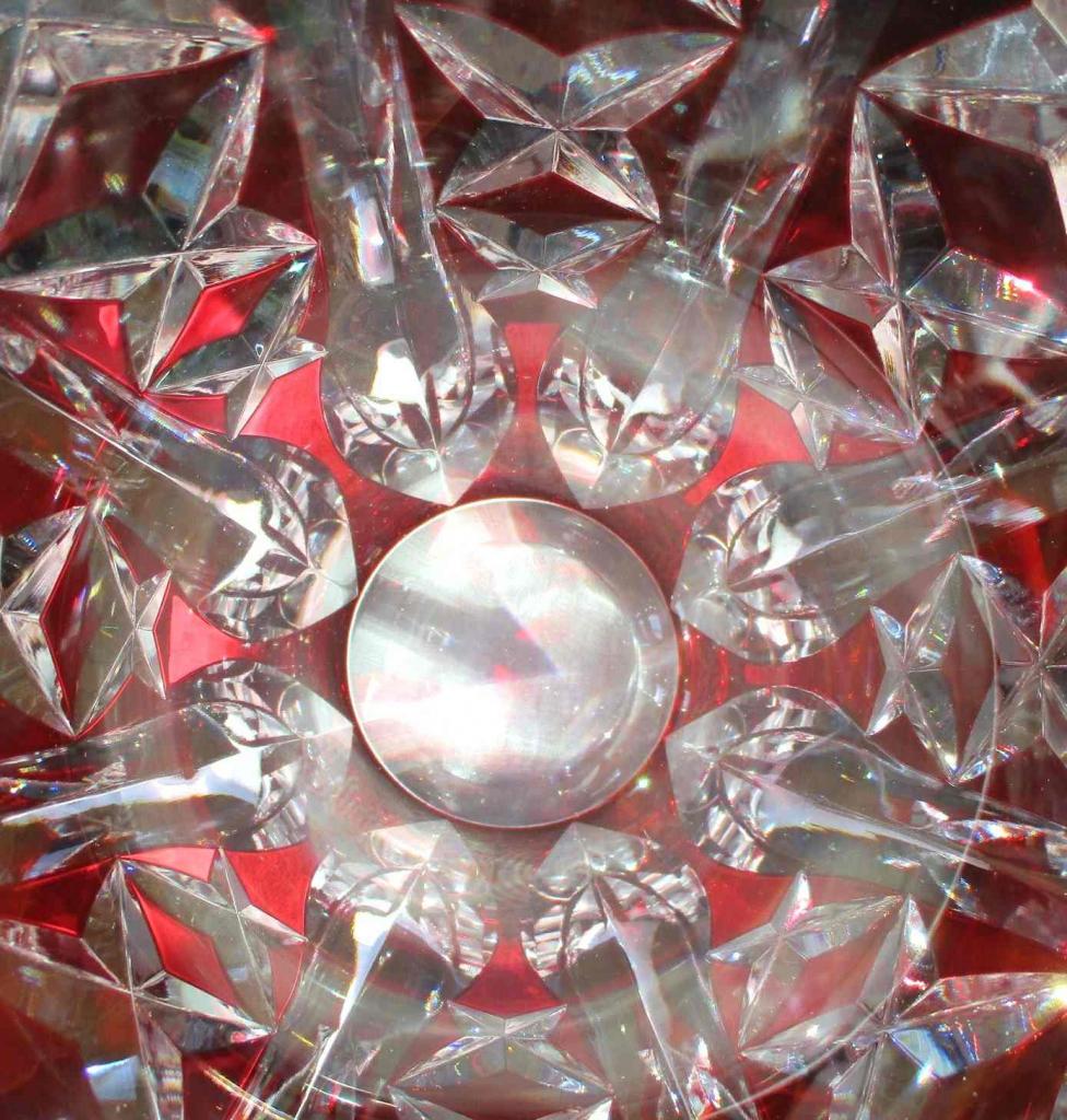 crystal-vase-st louis-red-colour