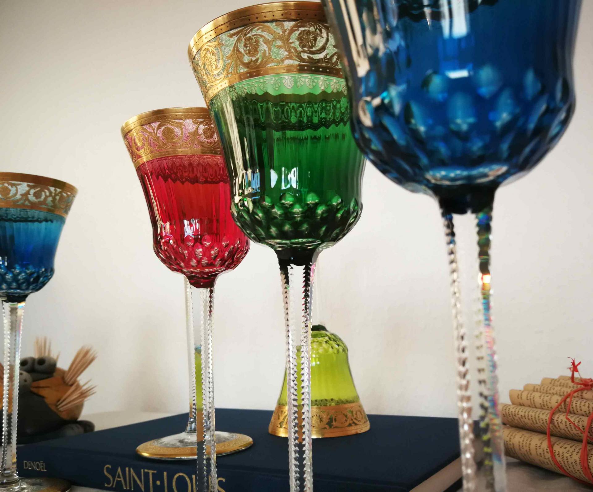 verres de couleurs-roemers-occasion-cristal