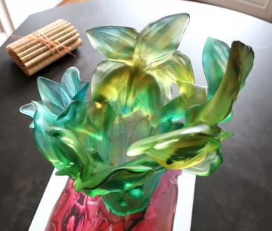 Amaryllis daum vase decoration pate cristal
