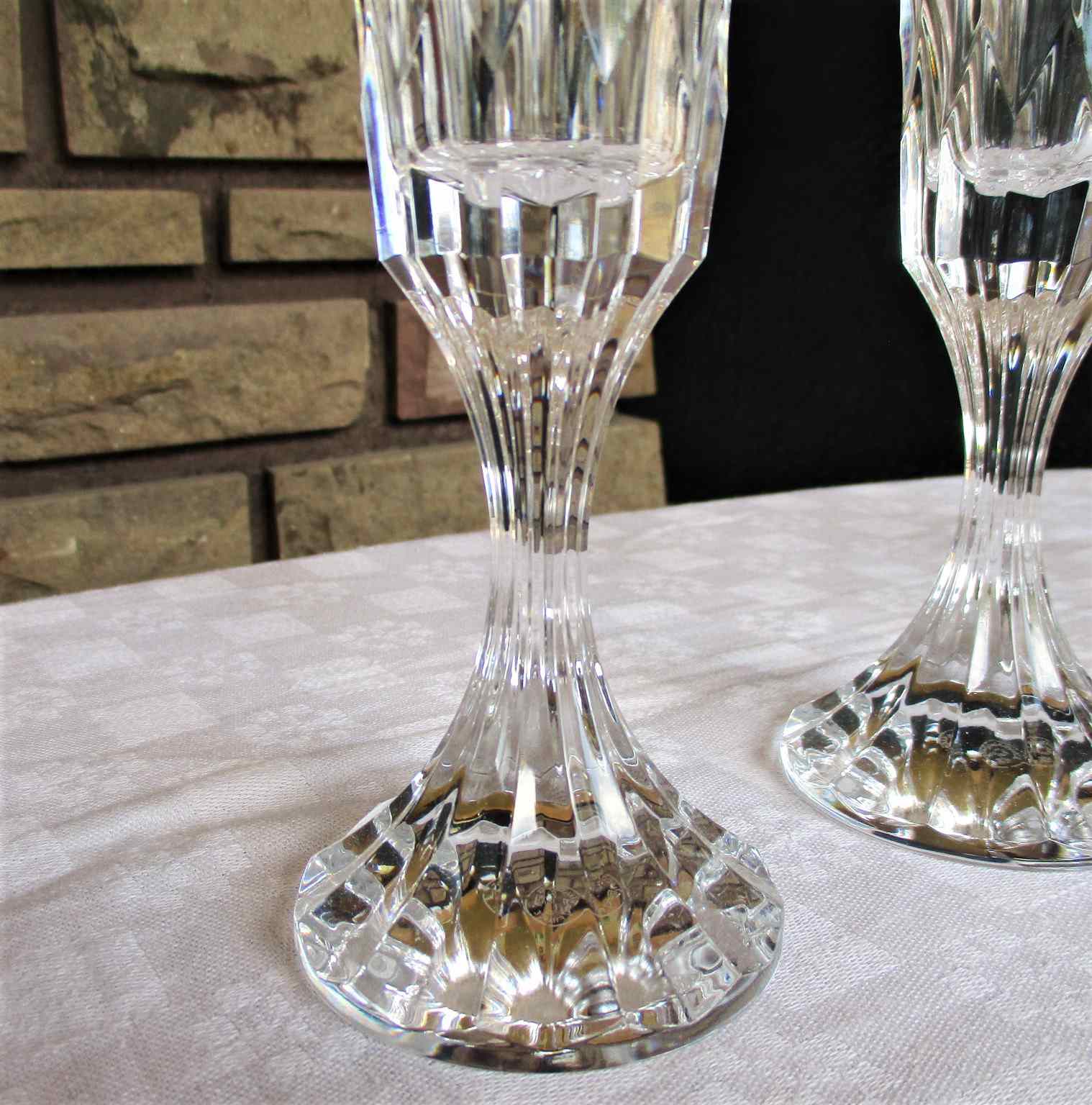 4 dispo verres a vin blanc en cristal de baccarat modèle assas signé 16,5 cm 