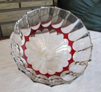 Bowls crystal st louis overlay red