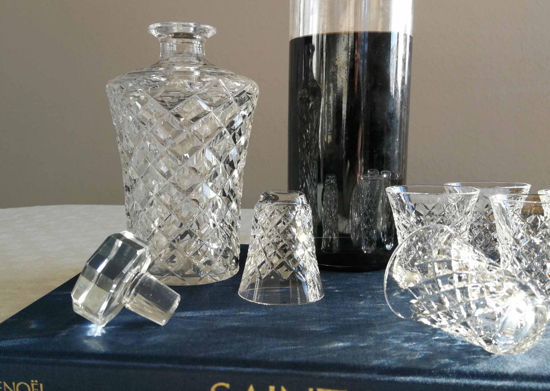 Service à liqueur, cristal Saint Louis