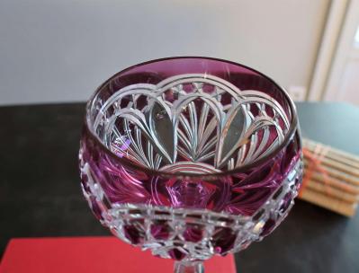 Couleur amethyste baccarat overlay cristal double