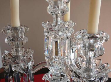 Cristal ancien bambous et medaillons baccarat