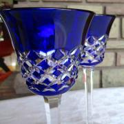 Cristal bleu cobalt overlay baccarat