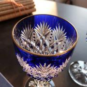 Cristal florence bleu filet or saint louis france