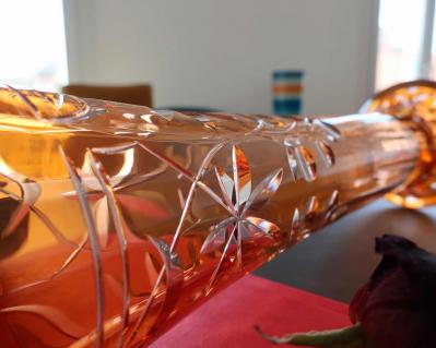 Cristal overlay orange baccarat vase