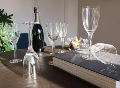 Crystal glasses champagne france tableware