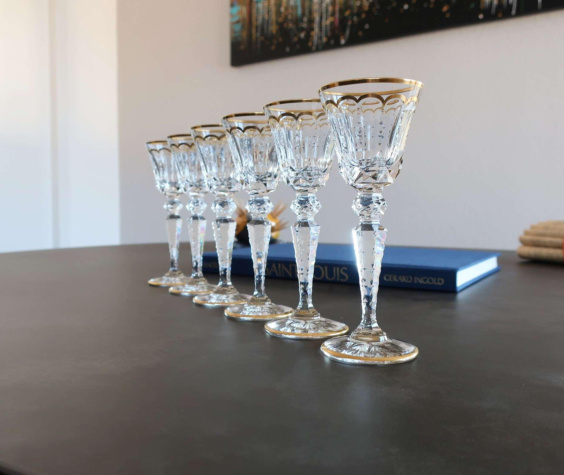 Verres à liqueur cristal Saint Louis, Excellence filet or
