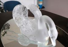 Cygne cristal lalique tete baissee penchee