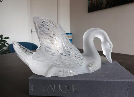 Cygne tete baissee penchee cristal lalique decoration