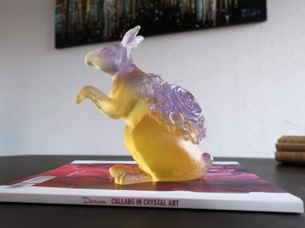 Daum france lapin sculpture pate de cristal