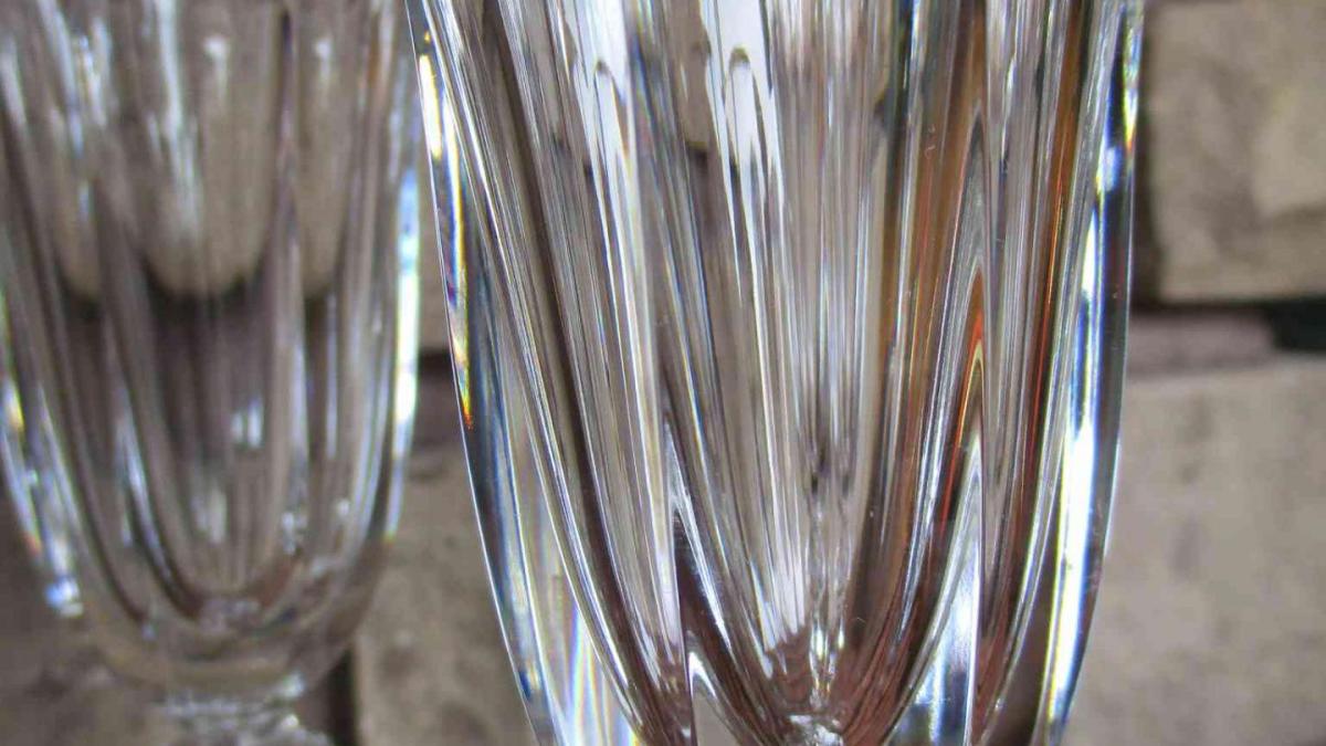 Taille cote plate, verre en cristal