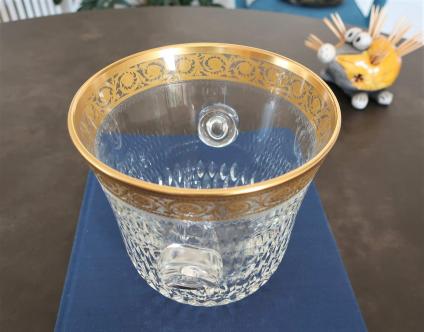 Ice bucket gold thistle crystal saint louis france