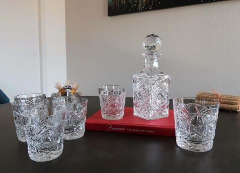 Lagny baccarat cristal france carafe verres whisky ensemble