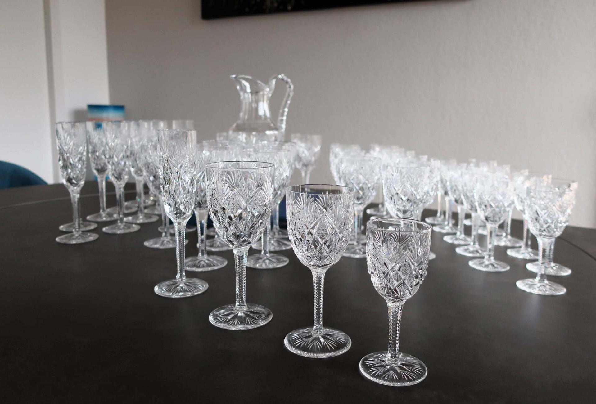 Verres cristal de Saint-Louis, service Florence