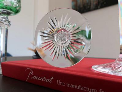 Pied taille flamme baccarat ancien cristal
