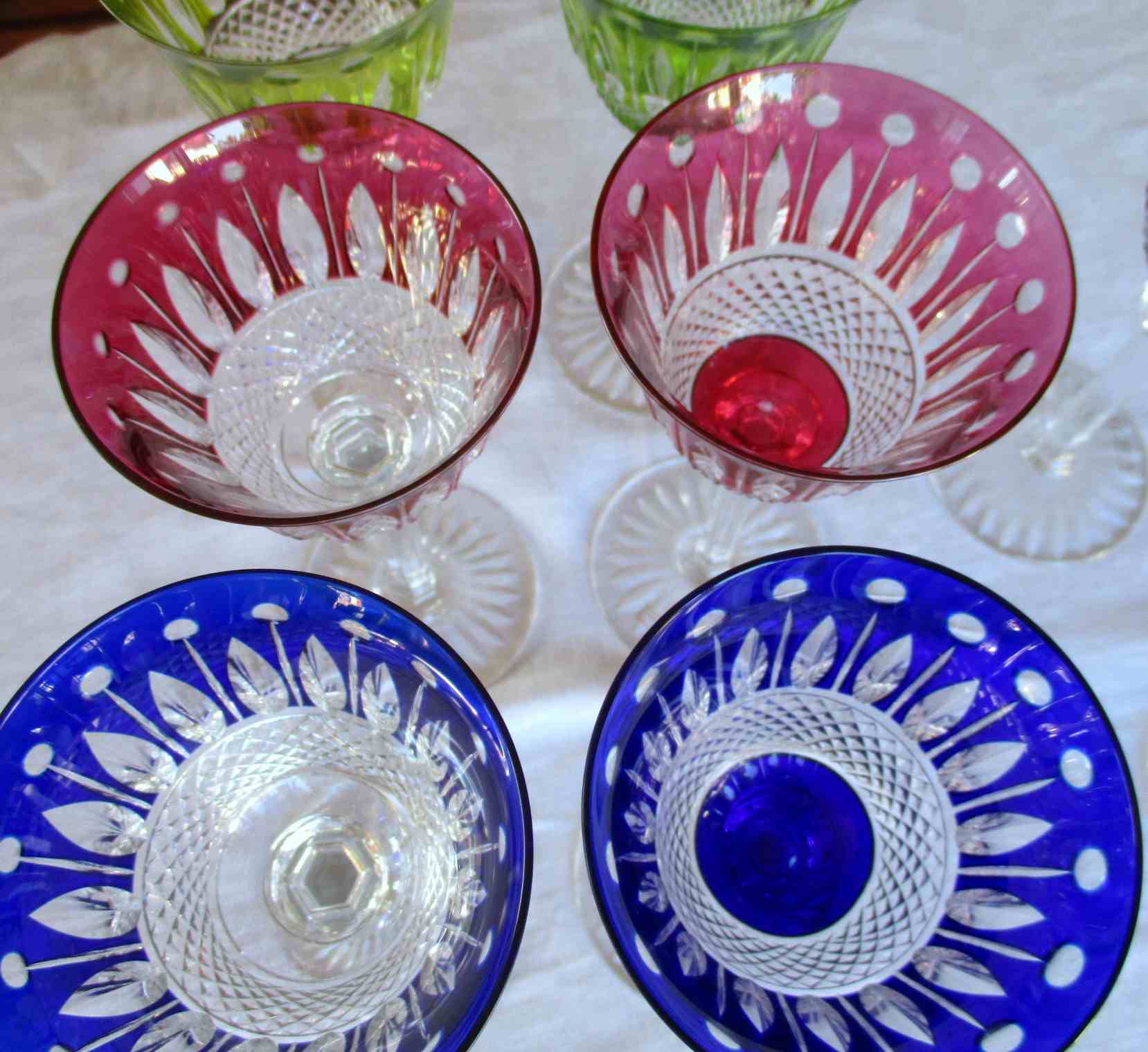 Evolution de verres, accessoires en cristal