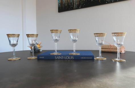 St louis crystal gold thistle glasses