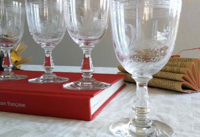 Verres fougeres baccarat cristal